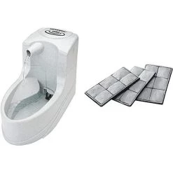 Tout neuf ✨ PetSafe - Petite Fontaine a Eau pour Chat et Petit Chien Drinkwell Mini 1.2L & Lot de 3 Cartouches Filtrantes de Rechange Drinkwell 🌟