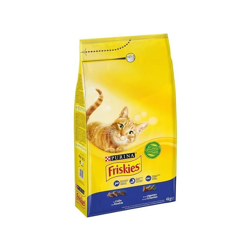 Nouveau 🧨 Purina Friskies FRISKIES Croquettes - Au colin et aux légumes - Pour chat adulte - 4 kg 🛒 1 Nouveau 🧨 Purina Friskies FRISKIES Croquettes - Au colin et aux légumes - Pour chat adulte - 4 kg 🛒