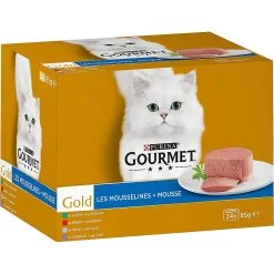 Coupon ✨ Purina Gourmet Les Mousselines - Pâtée chat adulte Lapin, Boeuf, Veau, Agneau 24x85g - Pack 4 🎉