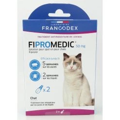 Acheter 🔔 Francodex 2 pipettes de 0.5 ml Fipromedic 50 mg pour chats antiparasitaire ✨