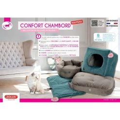 Les meilleures critiques de 🤩 Zolux Coussin Chesterfield Chambord Taupe. 50 cm. pour chats. ✔️ -Promos Chat Boutique 3336025002420 6 2