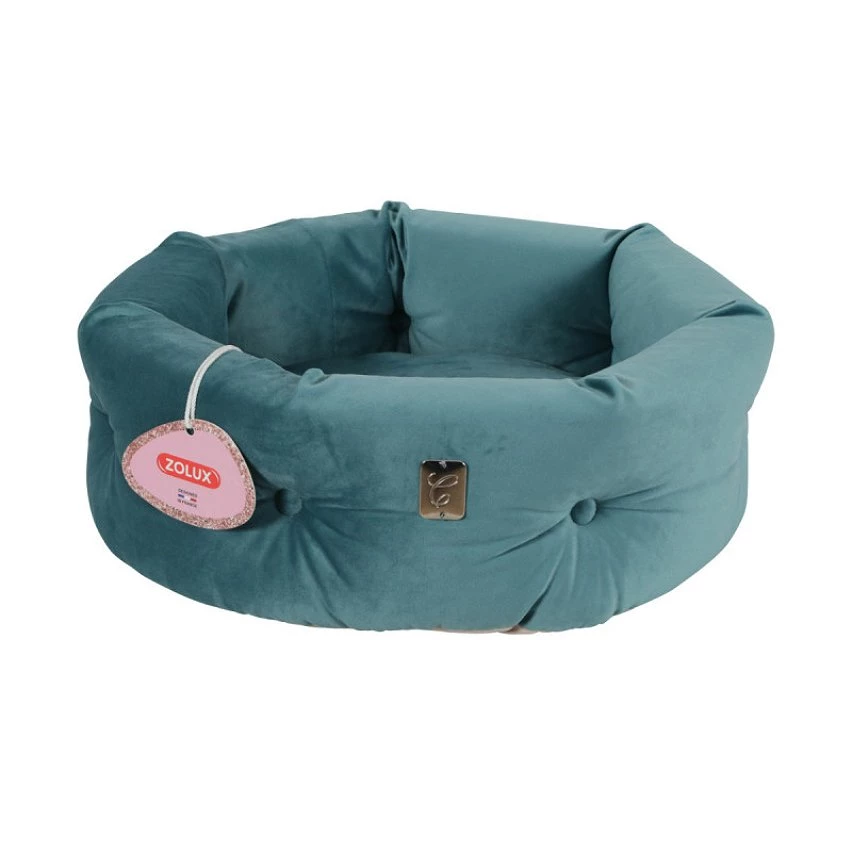 Acheter ❤️ Corbeille Chambord ZOLUX pour chat - Velours Chesterfield - Diamètre 41cm - Vert paon - 500243 ✔️ 1 Acheter ❤️ Corbeille Chambord ZOLUX pour chat - Velours Chesterfield - Diamètre 41cm - Vert paon - 500243 ✔️