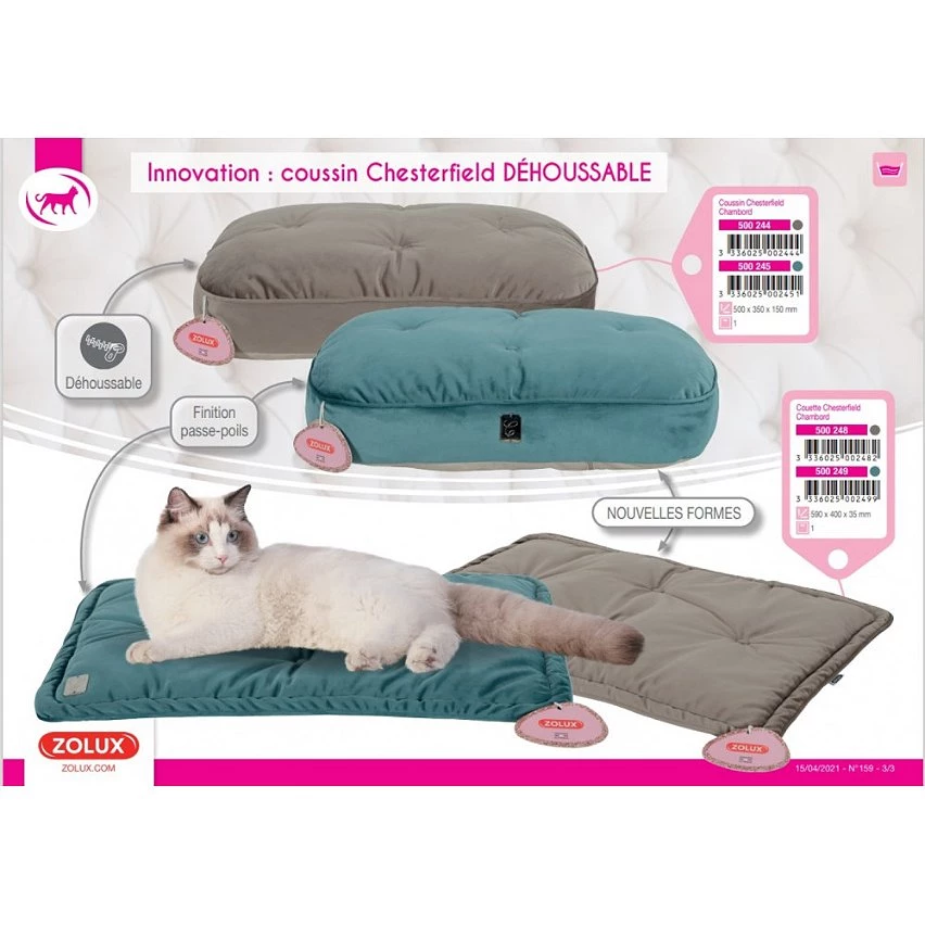 Bon marché ✨ Zolux Cube Chesterfield Chambord Vert Paon. 35 cm. pour chats. ✔️ 7 Bon marché ✨ Zolux Cube Chesterfield Chambord Vert Paon. 35 cm. pour chats. ✔️ – Image 7