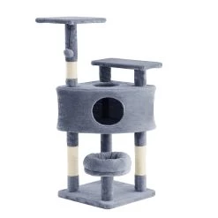 Bon marché 😀 Beaurivage Arbre à chat TEDDYANT coloris anthracite 44.5 x 44.5 x 110 cm 💯
