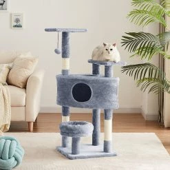 Bon marché 😀 Beaurivage Arbre à chat TEDDYANT coloris anthracite 44.5 x 44.5 x 110 cm 💯 -Promos Chat Boutique 3584179059528 6