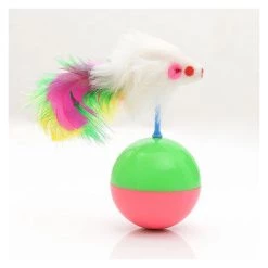 Meilleur prix 🤩 Wewoo Jouet pour Animaux Animal de compagnie Cat Jouets préférés Plume Mouse Tumbler en plastique Boules, Diamètre: 5.5cm Durable Pet 😀