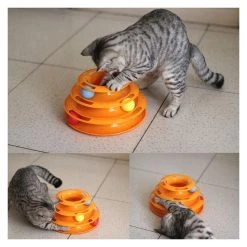 De gros 🥰 Wewoo Jouet pour Animaux Orange chats Balls Tracks Tour interactif de 3 couches de jouets ⌛ -Promos Chat Boutique 3615610677039 4