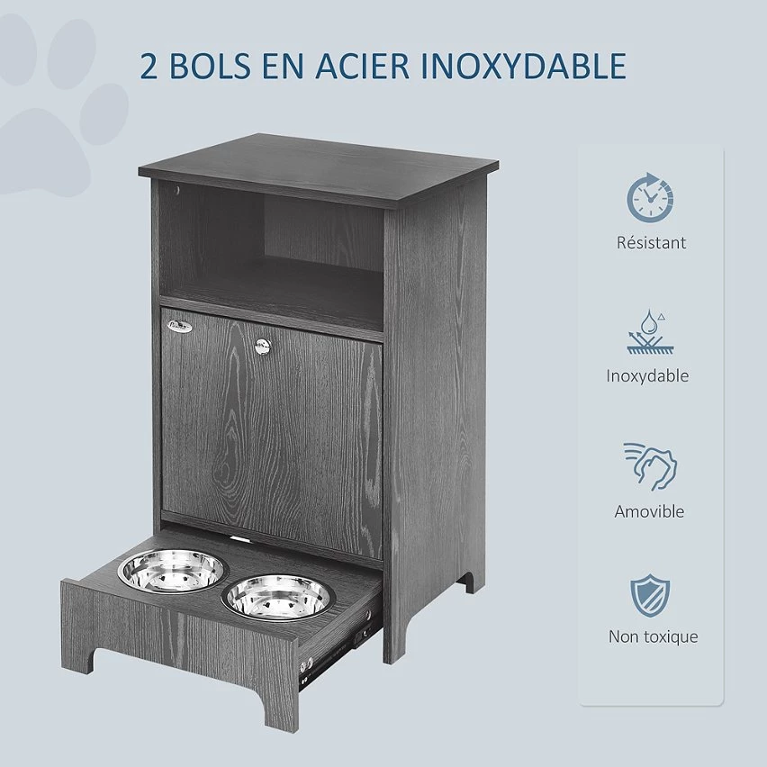 Tout neuf 🧨 Pawhut Meuble de rangement pour animaux - autopetfeeder station - placard porte basculante - niche 🔔 5 Tout neuf 🧨 Pawhut Meuble de rangement pour animaux - autopetfeeder station - placard porte basculante - niche 🔔 – Image 5