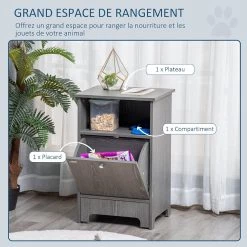 Tout neuf 🧨 Pawhut Meuble de rangement pour animaux - autopetfeeder station - placard porte basculante - niche 🔔 12 Tout neuf 🧨 Pawhut Meuble de rangement pour animaux - autopetfeeder station - placard porte basculante - niche 🔔 -Promos Chat Boutique 3662970025369 6