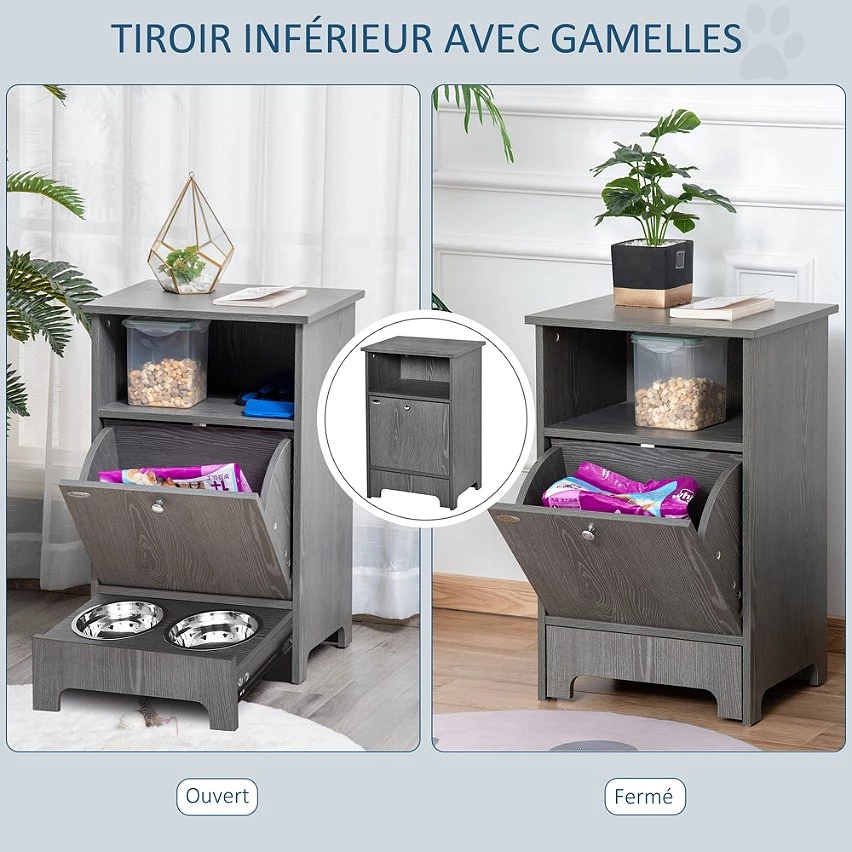 Tout neuf 🧨 Pawhut Meuble de rangement pour animaux - autopetfeeder station - placard porte basculante - niche 🔔 7 Tout neuf 🧨 Pawhut Meuble de rangement pour animaux - autopetfeeder station - placard porte basculante - niche 🔔 – Image 7