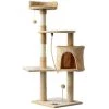 Remise ❤️ Pawhut Arbre à chats multi-équipements griffoirs grattoirs plateformes niche corde jouets 40L x 40l x 114H cm beige 😍