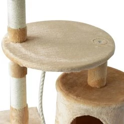 Remise ❤️ Pawhut Arbre à chats multi-équipements griffoirs grattoirs plateformes niche corde jouets 40L x 40l x 114H cm beige 😍 -Promos Chat Boutique 3662970031841 7