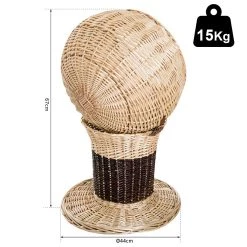 Coupon 👍 PawHut Panier chat lit chat cosy grand confort 44L x 44l x 67H cm coussin moelleux inclus osier beige marron 🔥 -Promos Chat Boutique 3662970040874 3