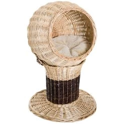 Coupon 👍 PawHut Panier chat lit chat cosy grand confort 44L x 44l x 67H cm coussin moelleux inclus osier beige marron 🔥 -Promos Chat Boutique 3662970040874 4