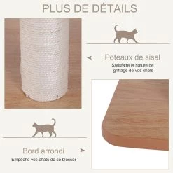 Tout neuf ⌛ Pawhut Arbre à chats design contemporain griffoirs grattoirs sisal naturel centre d'activités niche plate-formes jeu boules suspendues 👍 -Promos Chat Boutique 3662970043073 7