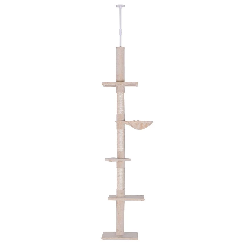 Nouveau 🎉 Pawhut Arbre à chat poteau à griffer L40 x l 34 x H 230-260 cm 5 niveaux d'activités beige 😉 8 Nouveau 🎉 Pawhut Arbre à chat poteau à griffer L40 x l 34 x H 230-260 cm 5 niveaux d'activités beige 😉 – Image 8