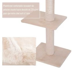 Nouveau 🎉 Pawhut Arbre à chat poteau à griffer L40 x l 34 x H 230-260 cm 5 niveaux d'activités beige 😉 31 Nouveau 🎉 Pawhut Arbre à chat poteau à griffer L40 x l 34 x H 230-260 cm 5 niveaux d'activités beige 😉 -Promos Chat Boutique 3662970047187 4