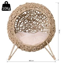 Meilleur prix 🌟 PawHut Panier chat lit chat cosy grand confort dim. Ø 52 x 58H cm coussin moelleux inclus résine tressée imitation rotin beige 🎁 8 Meilleur prix 🌟 PawHut Panier chat lit chat cosy grand confort dim. Ø 52 x 58H cm coussin moelleux inclus résine tressée imitation rotin beige 🎁 -Promos Chat Boutique 3662970061701 3
