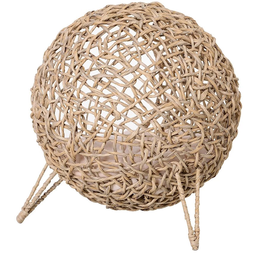 Meilleur prix 🌟 PawHut Panier chat lit chat cosy grand confort dim. Ø 52 x 58H cm coussin moelleux inclus résine tressée imitation rotin beige 🎁 4 Meilleur prix 🌟 PawHut Panier chat lit chat cosy grand confort dim. Ø 52 x 58H cm coussin moelleux inclus résine tressée imitation rotin beige 🎁 – Image 4