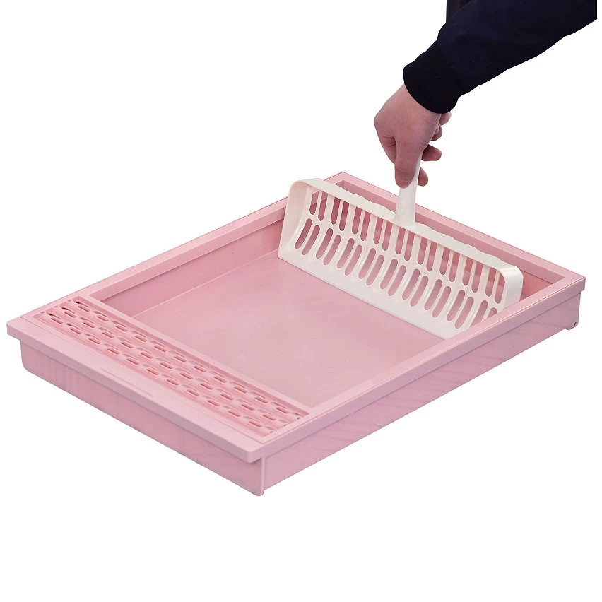 Remise 😉 Pawhut Maison de toilette pliable portable pour chat tiroir à litière coulissant porte battante transparente + pelle fournis 43L x 54l x 42H cm rose 🤩 5 Remise 😉 Pawhut Maison de toilette pliable portable pour chat tiroir à litière coulissant porte battante transparente + pelle fournis 43L x 54l x 42H cm rose 🤩 – Image 5