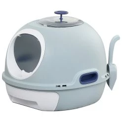 De gros ✔️ Pawhut Maison de toilette portable pour chat tiroir à litière coulissant porte battante lucarne + pelle fournis dim. 47L x 55l x 44H cm rose 🎁