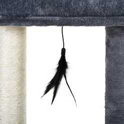 Budget ⌛ Pawhut Arbre à chats avec griffoirs grattoirs sisal naturel centre d'activités niche plateformes 2 jouets suspendus gris ⭐ -Promos Chat Boutique 3662970077009 7