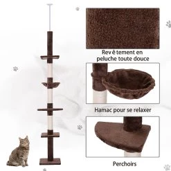 Nouveau 🎉 Pawhut Arbre à chat poteau à griffer L40 x l 34 x H 230-260 cm 5 niveaux d'activités beige 😉 26 Nouveau 🎉 Pawhut Arbre à chat poteau à griffer L40 x l 34 x H 230-260 cm 5 niveaux d'activités beige 😉 -Promos Chat Boutique 3662970077863 6