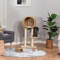 Le moins cher 🧨 Pawhut Arbre à chats style cosy chic griffoir sisal naturel grande niche plateformes jeu boule corde escalade peluche courte massette beige 🧨 10 Le moins cher 🧨 Pawhut Arbre à chats style cosy chic griffoir sisal naturel grande niche plateformes jeu boule corde escalade peluche courte massette beige 🧨 -Promos Chat Boutique 3662970082485 4