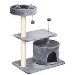 Le moins cher ⌛ Pawhut Arbre à chats griffoir sisal naturel centre d'activités niche plateformes jeu boule suspendue et à ressort gris 🛒