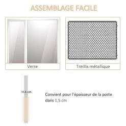 Sortie 🛒 Pawhut Chatière chat chien pour porte, fenêtre et porte vitrée - 4 modes de verrouillage - joint brosse isolant et porte magnétique - polycarbonate blanc 🔔 -Promos Chat Boutique 3662970086452 6