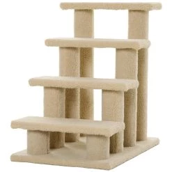 Les meilleures critiques de ❤️ Pawhut Escalier pour chat - escalier pour chien - 4 marches - revêtement flanelle grande douceur haute densité - structure panneaux particules - beige ⭐