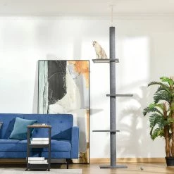 Coupon 🎉 Pawhut Arbre à chat poteau à griffer hauteur réglable dim. 43L x 27I x 228-260H cm 4 niveaux d'activités gris clair ✔️ 11 Coupon 🎉 Pawhut Arbre à chat poteau à griffer hauteur réglable dim. 43L x 27I x 228-260H cm 4 niveaux d'activités gris clair ✔️ -Promos Chat Boutique 3662970089255 5