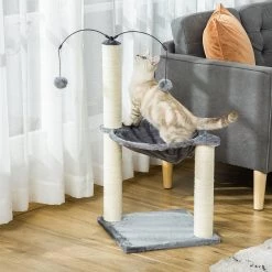 Les meilleures critiques de ❤️ Pawhut Arbre à chat 2 griffoirs grattoirs sisal naturel hamac jeu 2 boules suspendues peluche haute densité 400 g/m² gris 😀 -Promos Chat Boutique 3662970089279 4