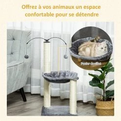 Les meilleures critiques de ❤️ Pawhut Arbre à chat 2 griffoirs grattoirs sisal naturel hamac jeu 2 boules suspendues peluche haute densité 400 g/m² gris 😀 -Promos Chat Boutique 3662970089279 6