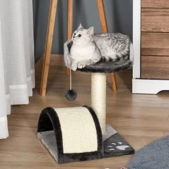 Top 10 ✨ Pawhut Arbre à chat griffoir grattoir design jeu boule suspendue + plateforme peluche sisal naturel beige 👏 -Promos Chat Boutique 3662970094785 2