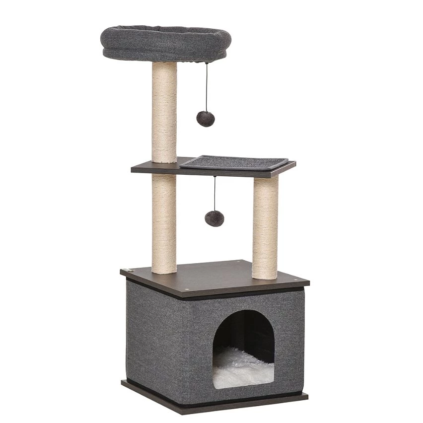 Vente flash 👍 Pawhut Arbre à chat centre d'activité griffoirs grattoirs H104 cm gris ✔️ 1 Vente flash 👍 Pawhut Arbre à chat centre d'activité griffoirs grattoirs H104 cm gris ✔️