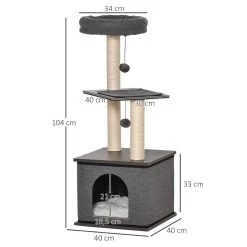 Vente flash 👍 Pawhut Arbre à chat centre d'activité griffoirs grattoirs H104 cm gris ✔️ 9 Vente flash 👍 Pawhut Arbre à chat centre d'activité griffoirs grattoirs H104 cm gris ✔️ -Promos Chat Boutique 3662970095447 3