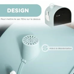 Meilleur prix 😉 Pawhut Maison de toilette bac à litière pour chat avec porte battante, pelle et filtre inclus dim. 43L x 44l x 47H cm PP blanc marron fumé 🧨 -Promos Chat Boutique 3662970103357 7