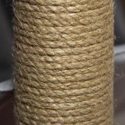 Meilleur prix ⭐ Pawhut Table basse arbre à chat 2 en 1 - centre d'activités avec hamac, griffoirs - dim. 79L x 59l x 45,5H cm - polyester aspect bois gris 👍 -Promos Chat Boutique 3662970106426 7