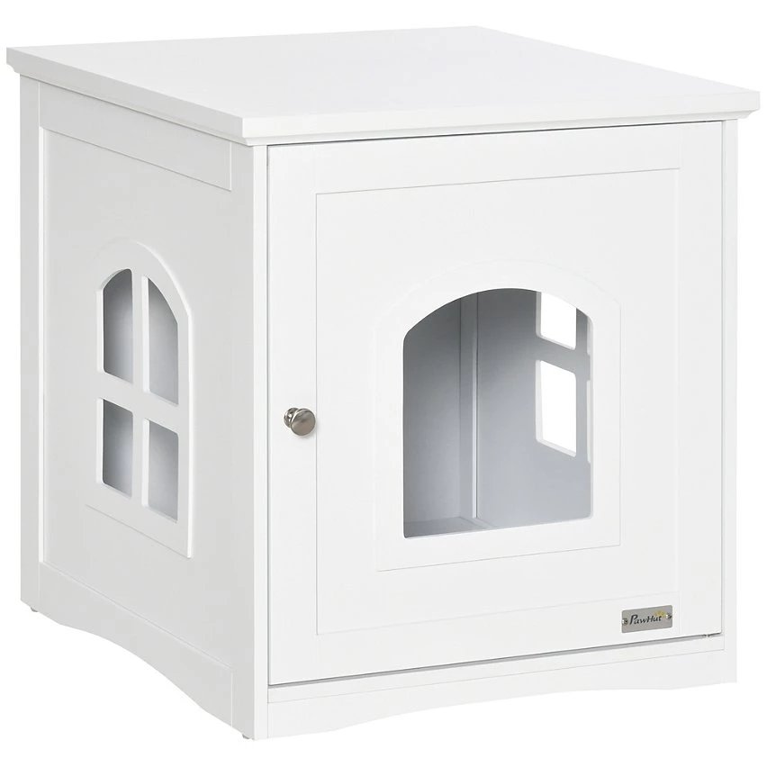 Top 10 ✔️ Pawhut Maison de toilette pour chat design maisonnette avec porte, fenêtres - dim. 48,7L x 53,3l x 53H cm - MDF blanc 😍 1 Top 10 ✔️ Pawhut Maison de toilette pour chat design maisonnette avec porte, fenêtres - dim. 48,7L x 53,3l x 53H cm - MDF blanc 😍