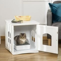 Top 10 ✔️ Pawhut Maison de toilette pour chat design maisonnette avec porte, fenêtres - dim. 48,7L x 53,3l x 53H cm - MDF blanc 😍 10 Top 10 ✔️ Pawhut Maison de toilette pour chat design maisonnette avec porte, fenêtres - dim. 48,7L x 53,3l x 53H cm - MDF blanc 😍 -Promos Chat Boutique 3662970106846 4