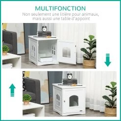 Top 10 ✔️ Pawhut Maison de toilette pour chat design maisonnette avec porte, fenêtres - dim. 48,7L x 53,3l x 53H cm - MDF blanc 😍 11 Top 10 ✔️ Pawhut Maison de toilette pour chat design maisonnette avec porte, fenêtres - dim. 48,7L x 53,3l x 53H cm - MDF blanc 😍 -Promos Chat Boutique 3662970106846 5