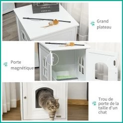 Top 10 ✔️ Pawhut Maison de toilette pour chat design maisonnette avec porte, fenêtres - dim. 48,7L x 53,3l x 53H cm - MDF blanc 😍 13 Top 10 ✔️ Pawhut Maison de toilette pour chat design maisonnette avec porte, fenêtres - dim. 48,7L x 53,3l x 53H cm - MDF blanc 😍 -Promos Chat Boutique 3662970106846 7