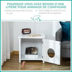 Acheter 🧨 Pawhut Maison de toilette pour chat sur pied design rainuré porte entrée poignée métal MDF blanc ⭐ 12 Acheter 🧨 Pawhut Maison de toilette pour chat sur pied design rainuré porte entrée poignée métal MDF blanc ⭐ -Promos Chat Boutique 3662970106860 6