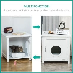 Acheter 🧨 Pawhut Maison de toilette pour chat sur pied design rainuré porte entrée poignée métal MDF blanc ⭐ 13 Acheter 🧨 Pawhut Maison de toilette pour chat sur pied design rainuré porte entrée poignée métal MDF blanc ⭐ -Promos Chat Boutique 3662970106860 7