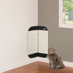 Grosses soldes 🥰 Pawhut Griffoir grattoir chat d'angle mural dim. 20L x 20l x 60H cm jute naturel MDF noir 👍 -Promos Chat Boutique 3662970107379 4