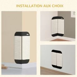 Grosses soldes 🥰 Pawhut Griffoir grattoir chat d'angle mural dim. 20L x 20l x 60H cm jute naturel MDF noir 👍 -Promos Chat Boutique 3662970107379 5