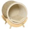Grosses soldes 🛒 Pawhut Maison pour chat design - niche chat panier chat - coussin, grattoir sisal jonc de mer naturel inclus - bois flanelle beige 🎉