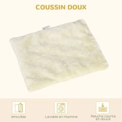 Sortie 🎉 Pawhut Maison pour chat design - niche chat panier chat - coussin amovible, grattoir jute naturelle - panneaux aspect bois clair 🎁 -Promos Chat Boutique 3662970113141 5