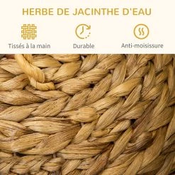 Grosses soldes 🔔 Pawhut Panier chat jacinthe d'eau lit chat cosy grand confort dim. 41L x 38l x 41H cm poignée coussin moelleux gris inclus 🤩 -Promos Chat Boutique 3662970113318 6